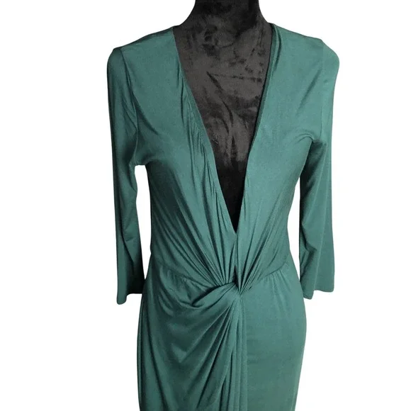 LOVERS+FRIENDS NWT Sexy Green Sexy Deep V Neck High Low Maxi Party Dress $178 M
